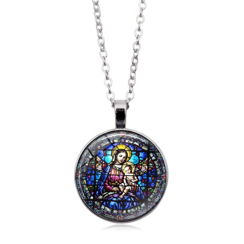 Christianartworkshop Choose Your Blessing Radiant Faith Necklace: Madonna with Child or Roses of Guadalupe  - image 4