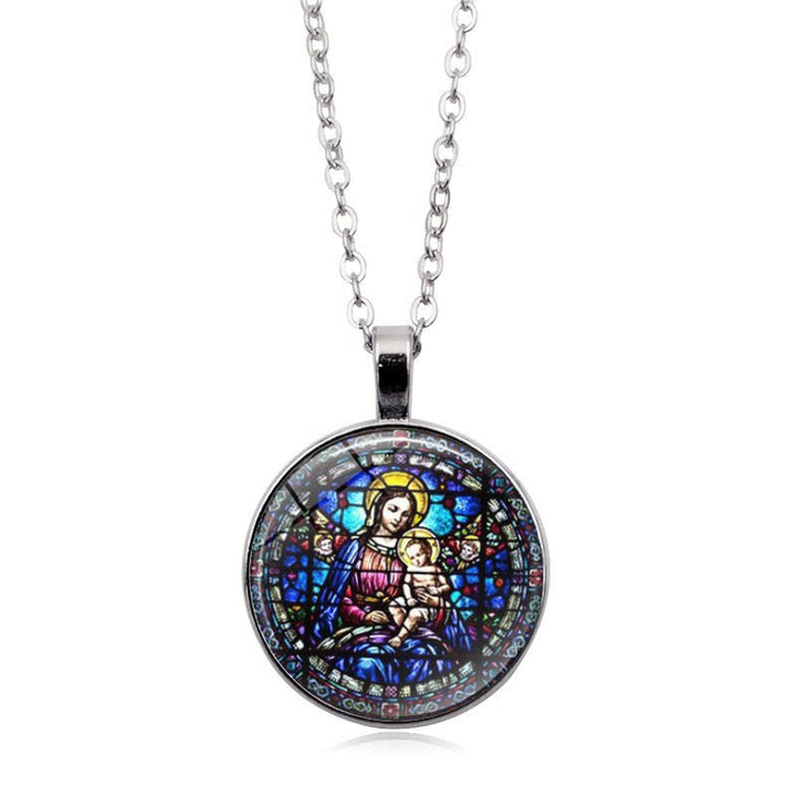 Christianartworkshop Choose Your Blessing Radiant Faith Necklace: Madonna with Child or Roses of Guadalupe  - image 4