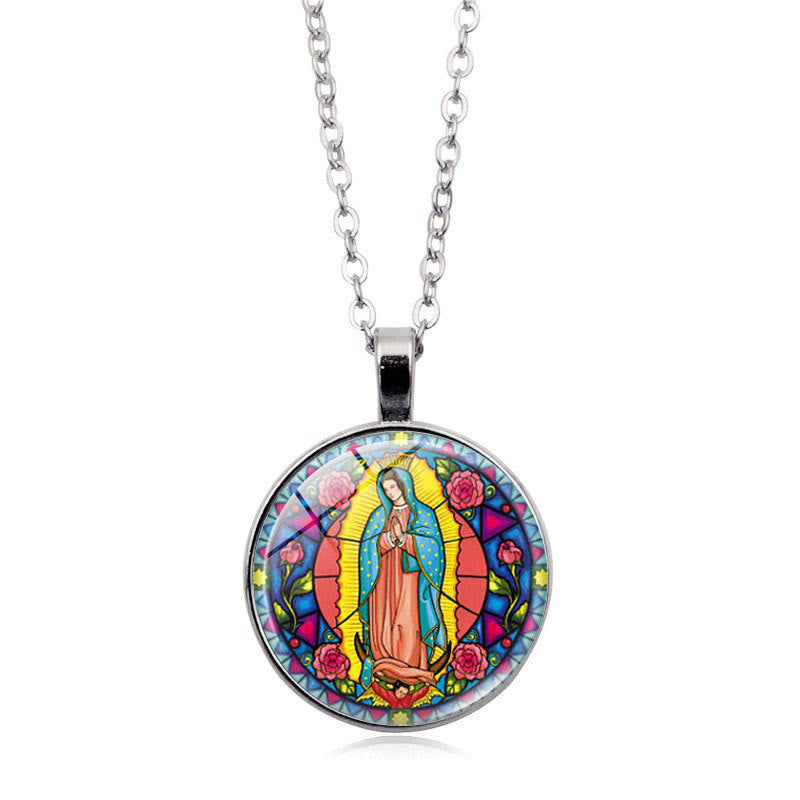 Christianartworkshop Choose Your Blessing Radiant Faith Necklace: Madonna with Child or Roses of Guadalupe  - Virgin of Guadalupe - Silver - image 7