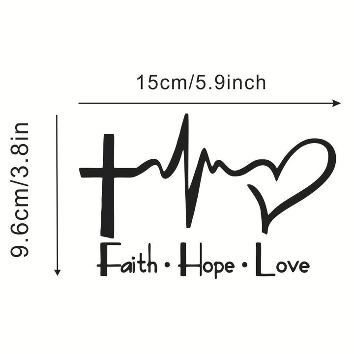 Christianartworkshop Modern Scripture Motif Heartbeat of Faith Sticker Window Decal - image 2