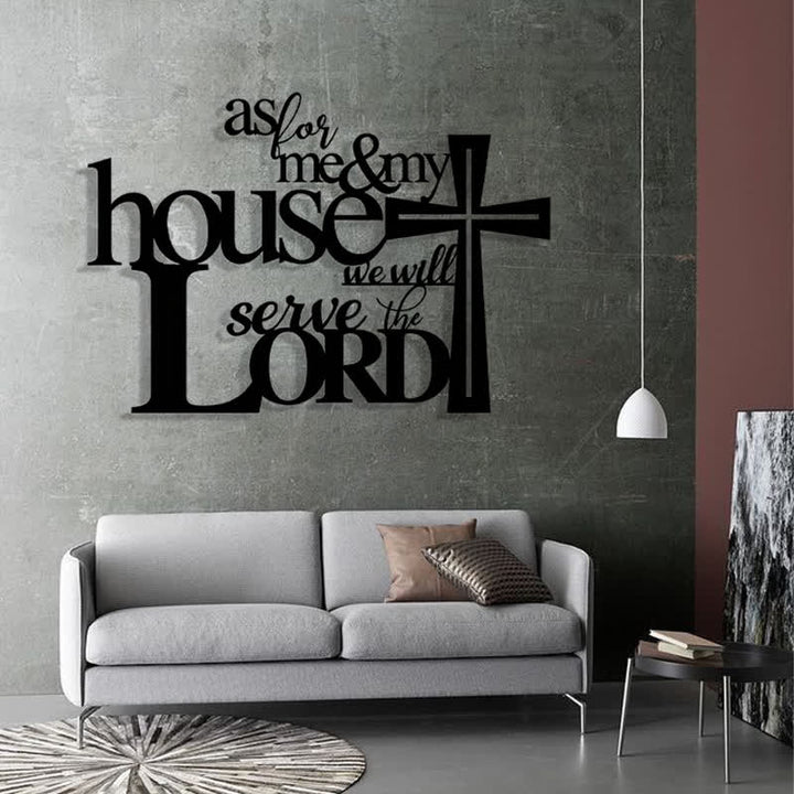 Christianartworkshop Faith - Filled Black Metal Wall Decor: Cross & As for Me & My House Verse - image 3