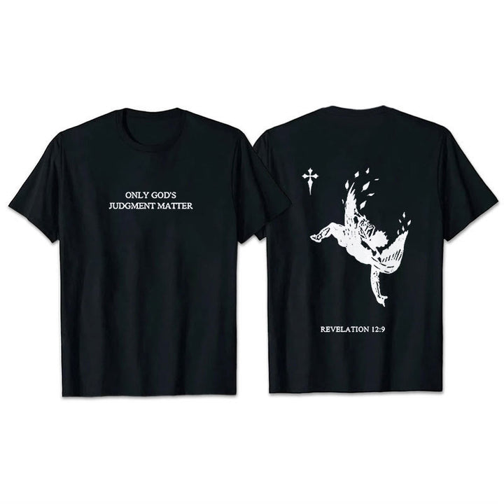 Christianartworkshop Only God's Judgment Matter Print Short Sleeve T-Shirt - Black - 2XL - image 2