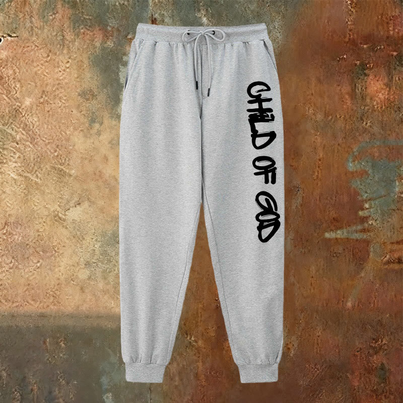 Christianartworkshop Faith-Inspired Child of God Quote Sweatpants with Bold Letter - image 10