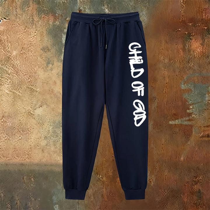 Christianartworkshop Faith-Inspired Child of God Quote Sweatpants with Bold Letter - image 7