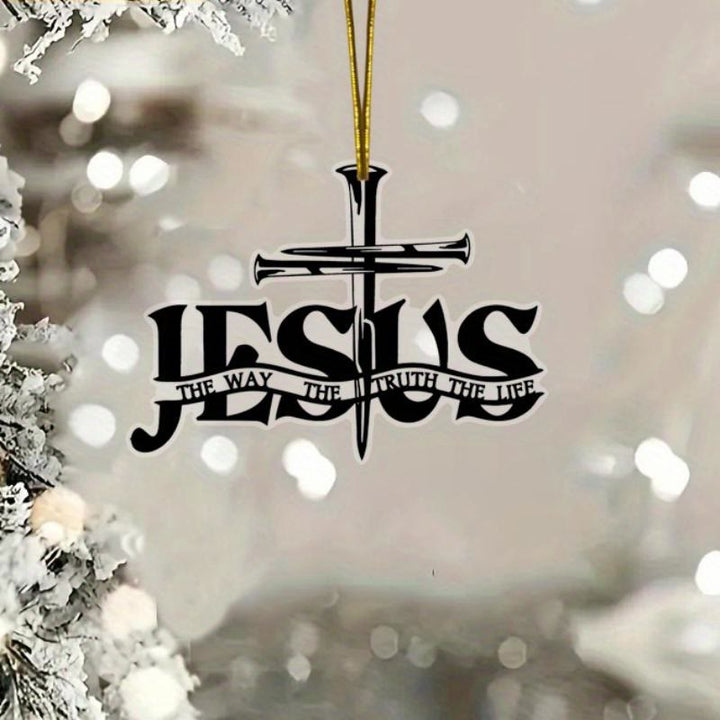 Christianartworkshop Bohemian Style Flat Jesus Prayer Cross Car Pendant with Inscription - image 4