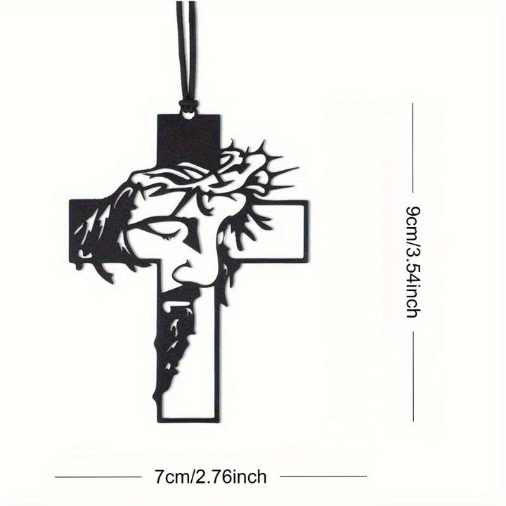 Christianartworkshop Journey Companion Jesus Crown of Thorns Cross Car Pendant - image 4