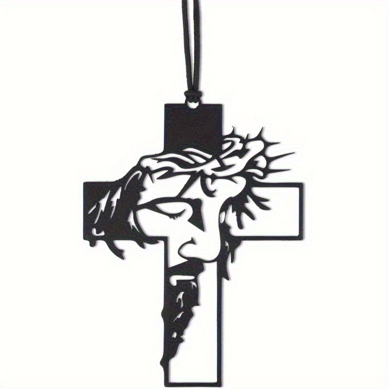 Christianartworkshop Journey Companion Jesus Crown of Thorns Cross Car Pendant - image 5