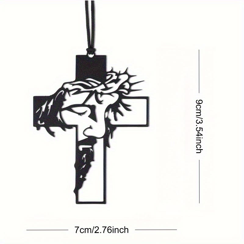 Christianartworkshop Journey Companion Jesus Crown of Thorns Cross Car Pendant - image 4