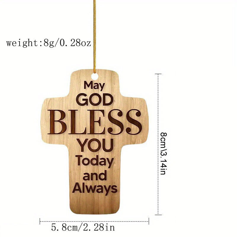 Christianartworkshop Faith Symbol God Bless You Cross Car Pendant for Daily Reminder - image 3