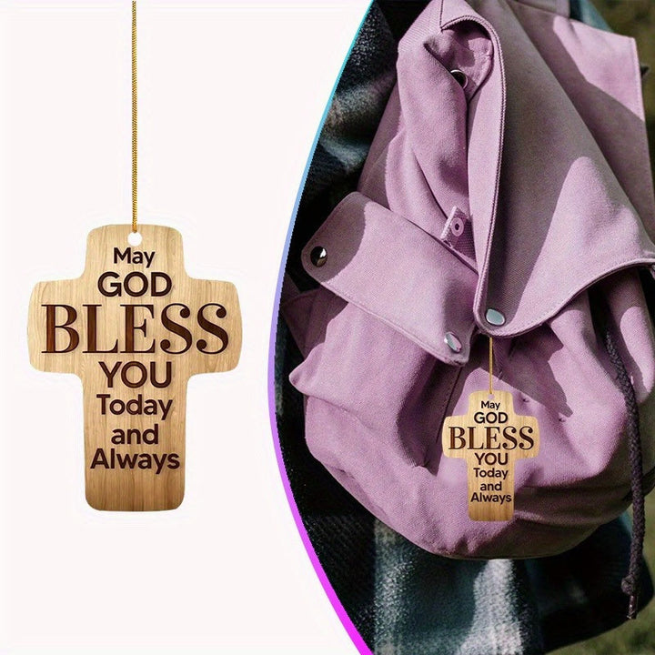 Christianartworkshop Faith Symbol God Bless You Cross Car Pendant for Daily Reminder - image 2