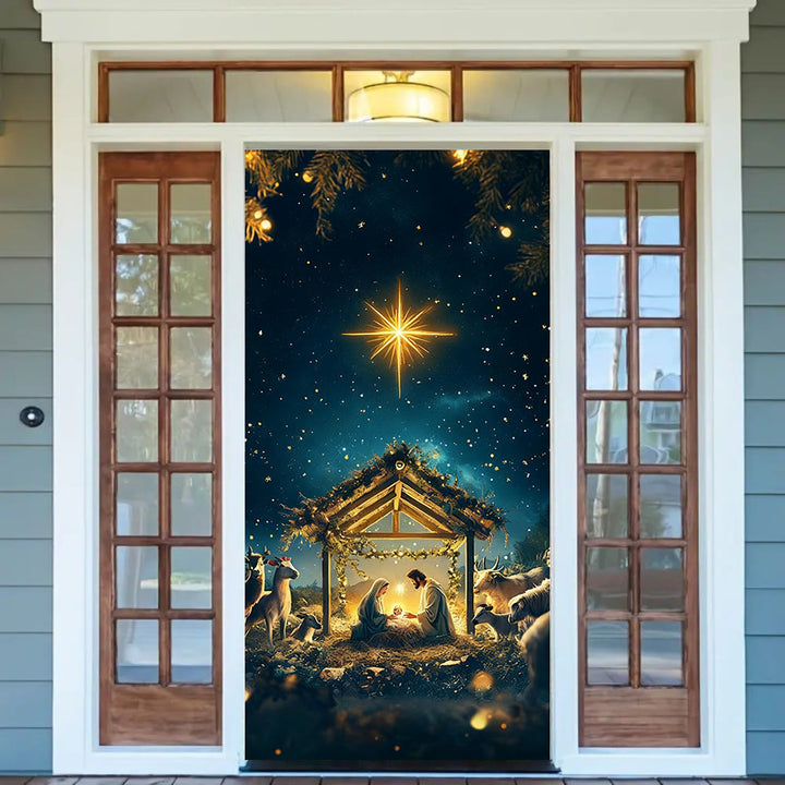 Christianartworkshop Bethlehem Star Nativity Door Curtain: Christmas Faith & Heavenly Glow - image 2
