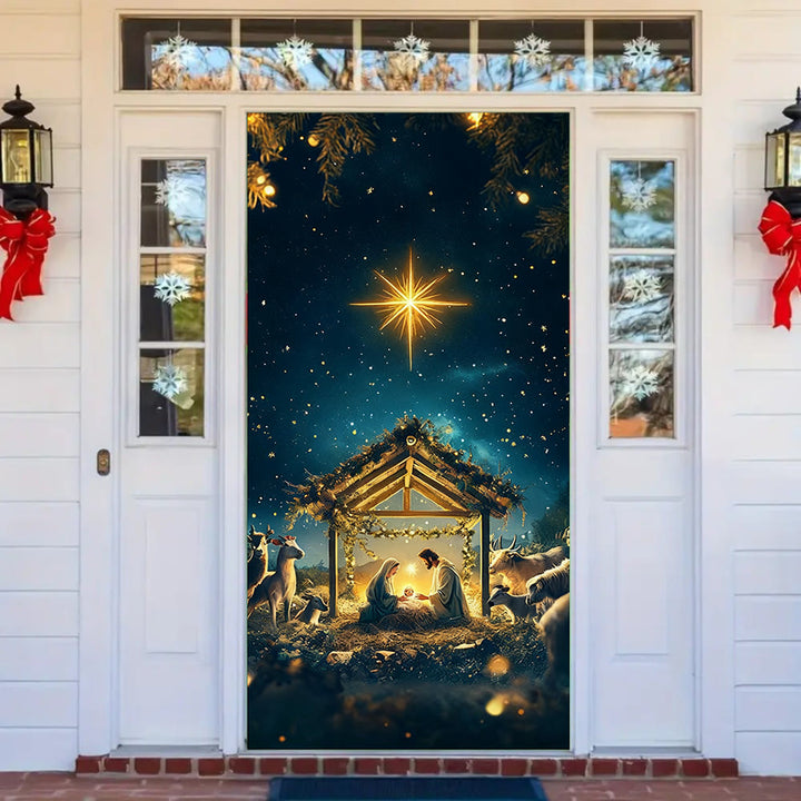 Christianartworkshop Bethlehem Star Nativity Door Curtain: Christmas Faith & Heavenly Glow - image 3