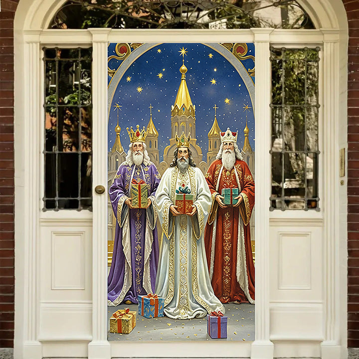 Christianartworkshop Three Kings Nativity Gift Door Curtain: Christmas Faith & Festive Blessing - 36''*80''/91cm*203cm - image 0