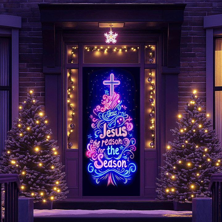 Christianartworkshop Jesus Reason Neon Door Curtain: Faithful Companion & Daily Festive Vibe - image 3