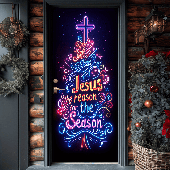 Christianartworkshop Jesus Reason Neon Door Curtain: Faithful Companion & Daily Festive Vibe - image 2