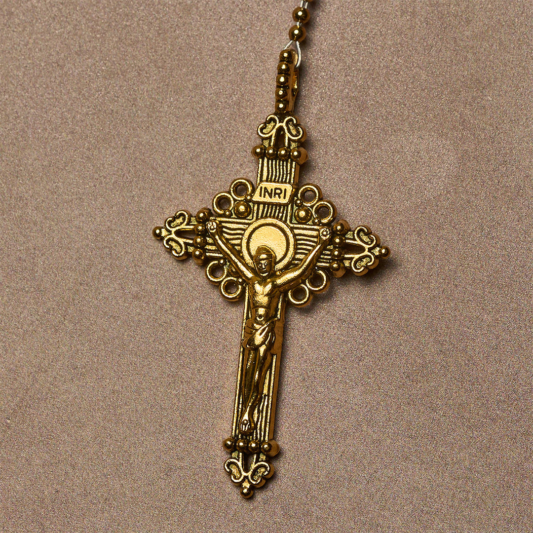 Christianartworkshop Elegant Pink Beads Faithful Rosary with Divine Mercy for Spiritual Comfort - image 7