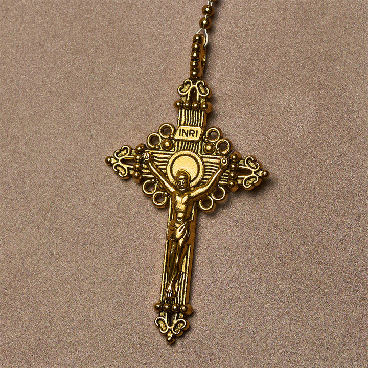 Christianartworkshop Elegant Pink Beads Faithful Rosary with Divine Mercy for Spiritual Comfort - image 7