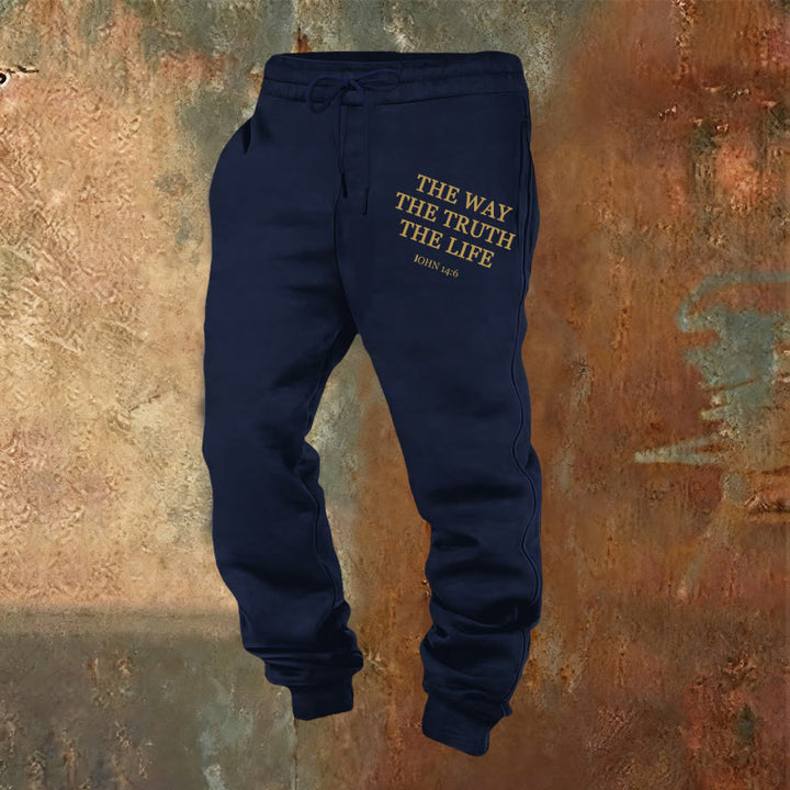 Christianartworkshop Faith in Motion John 14:6 Quote Sweatpants: Walk the Promise - Navy Blue - 2XL - image 8