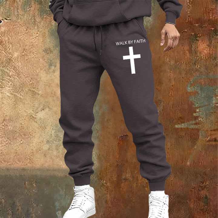 Christianartworkshop Revival Streetwear Walk by Faith Sweatpants: Cross on Side-Leg - image 21