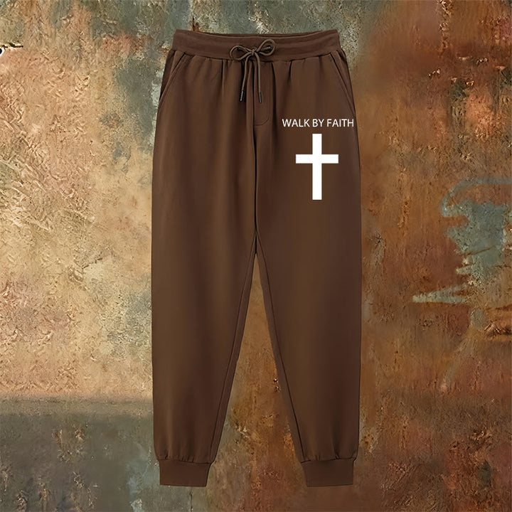 Christianartworkshop Revival Streetwear Walk by Faith Sweatpants: Cross on Side-Leg - image 18