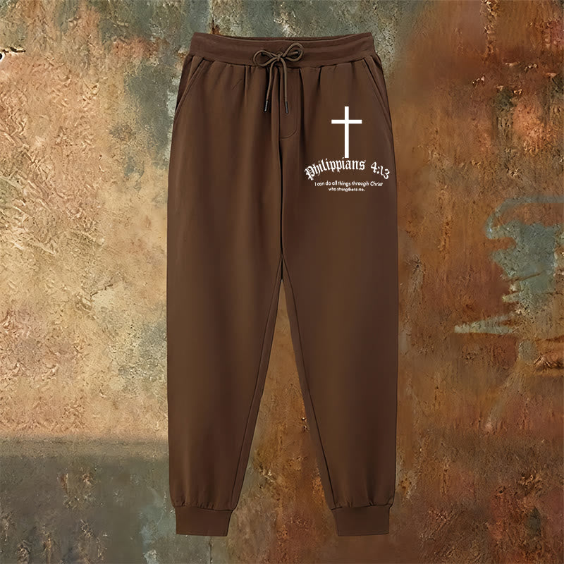 Christianartworkshop Philippians 4:13 Scripture Sweatpants: All Things Through Christ - image 2