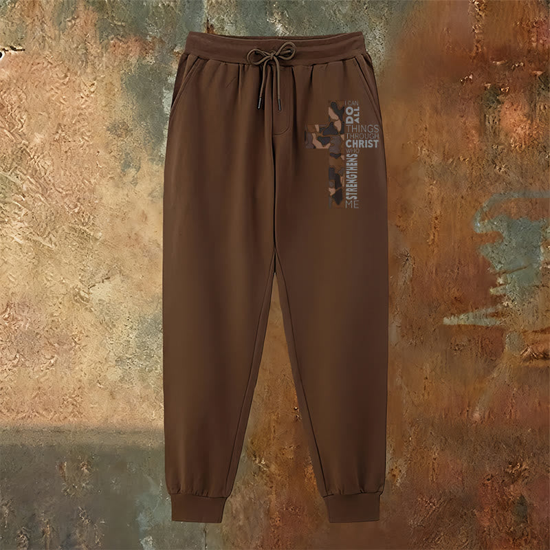 Christianartworkshop Disciple Edition Philippians 4:13 Strength Camo Cross Sweatpants - image 18