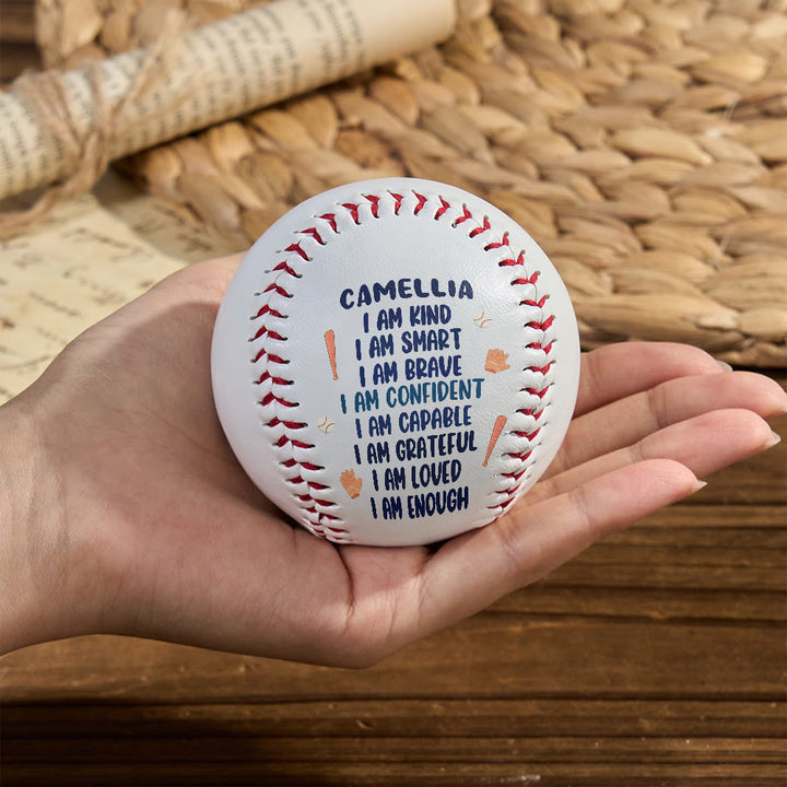 Christianartworkshop Divine Worth Baseball: Custom Name & I Am Affirmations for God-Given Identity - image 1