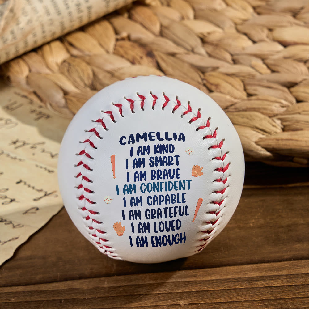 Christianartworkshop Divine Worth Baseball: Custom Name & I Am Affirmations for God-Given Identity - image 2