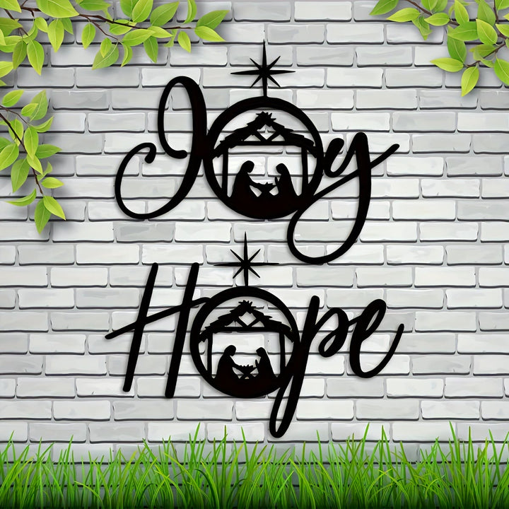 Christianartworkshop Holy Night Nativity Metal Wall Decor: Joy and Hope in His Light - image 1