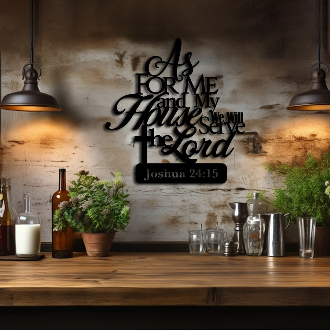 Christianartworkshop Joshua 24:15 Bible Verse Metal Wall Decor: As for Me and My House - image 2