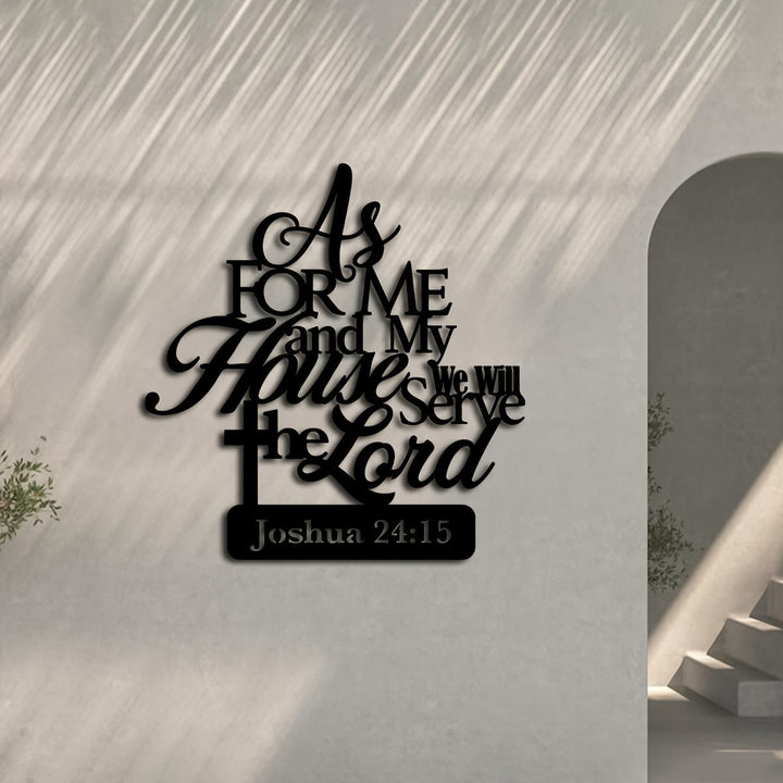 Christianartworkshop Joshua 24:15 Bible Verse Metal Wall Decor: As for Me and My House - image 3