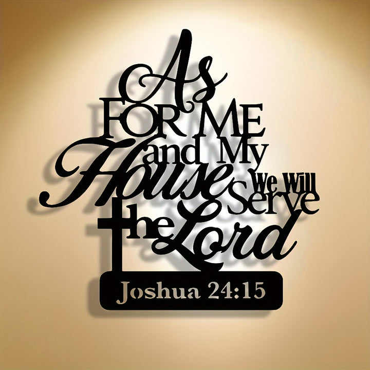Christianartworkshop Joshua 24:15 Bible Verse Metal Wall Decor: As for Me and My House - 11.81''*11.81''/30*30cm - image 0