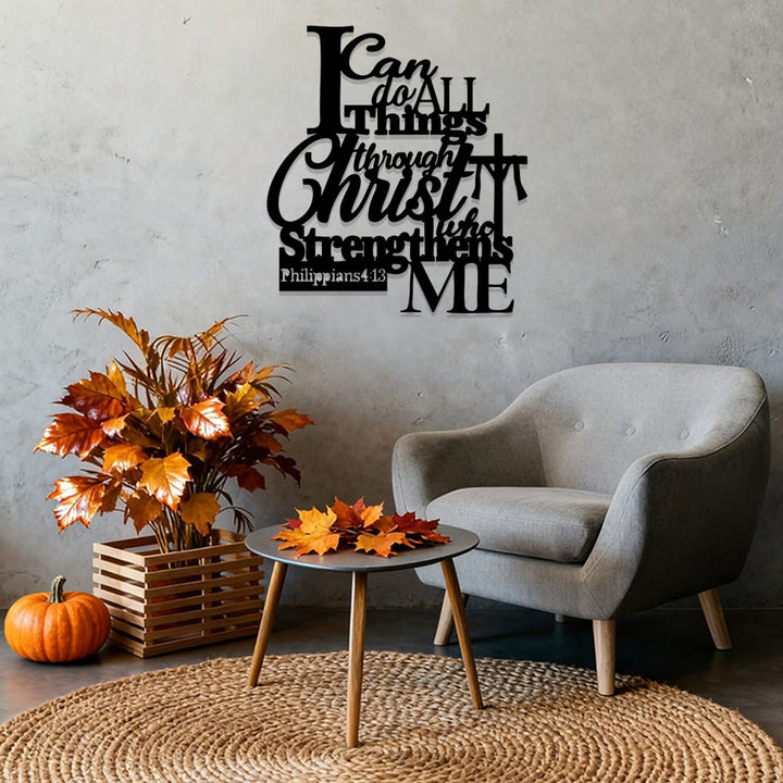 Christianartworkshop Through Christ Who Strengthens Me Metal Wall Decor: Inspired by Philippians 4:13 - image 1