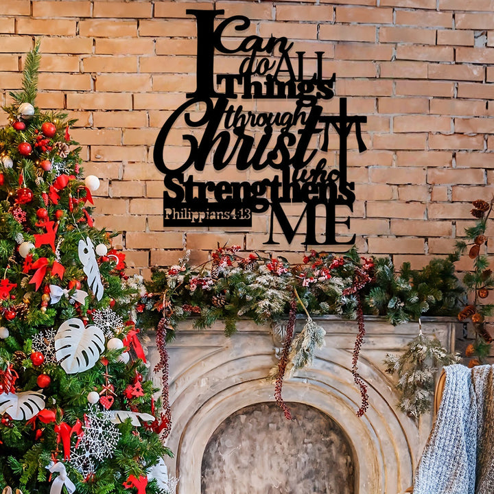 Christianartworkshop Through Christ Who Strengthens Me Metal Wall Decor: Inspired by Philippians 4:13 - image 2