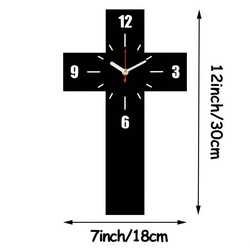 Christianartworkshop Minimalist Silent Cross Wall Clock in Red, White & Black for Peaceful Spaces - image 5