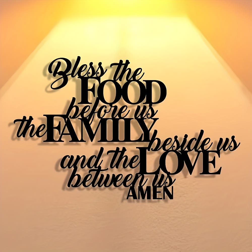 Christianartworkshop Bless the Food Before Us Metal Wall Decor: Perfect Dining Room Decor - 15.75''*9.97''/40*25.33cm - image 0