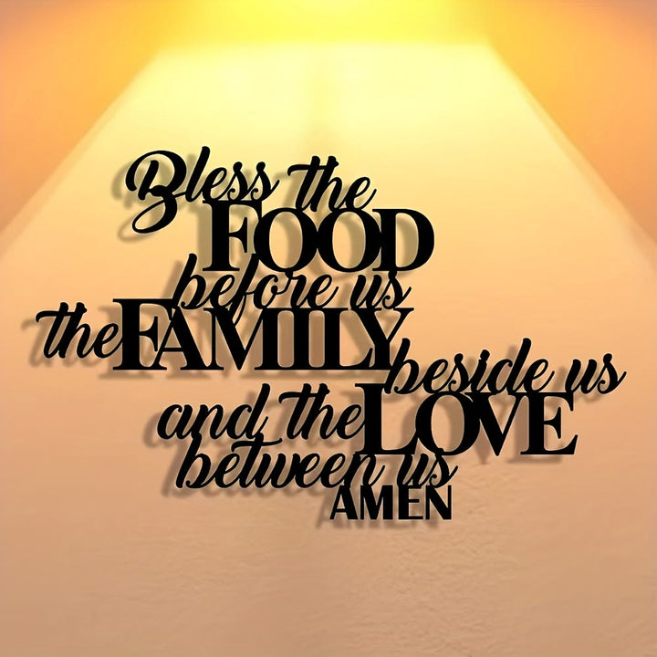 Christianartworkshop Bless the Food Before Us Metal Wall Decor: Perfect Dining Room Decor - 15.75''*9.97''/40*25.33cm - image 0