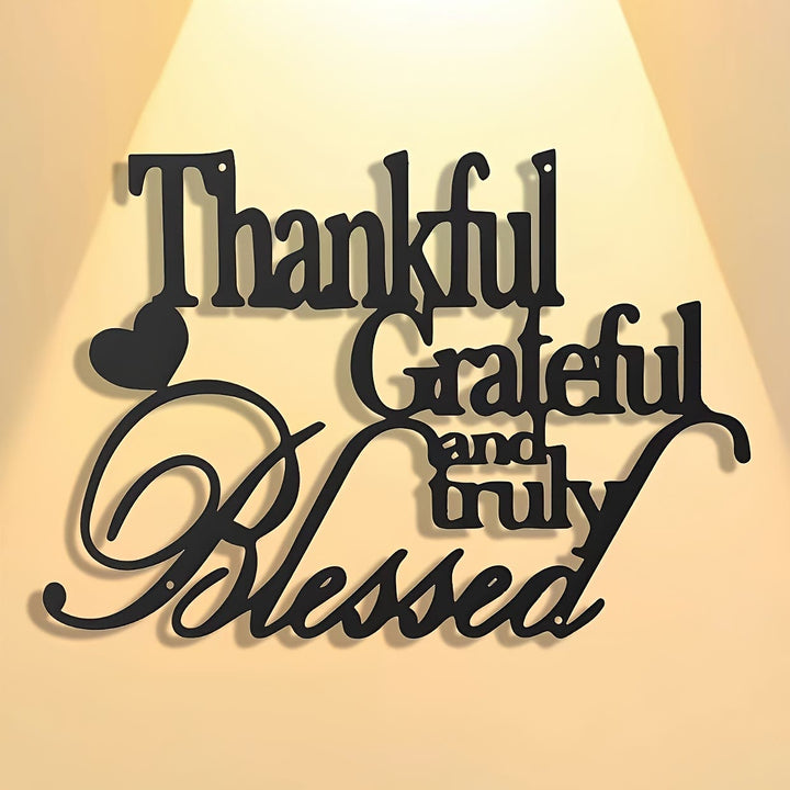 Christianartworkshop Blessing Affirmation Metal Wall Decor: Thankful Grateful Blessed for Daily Joy - image 6