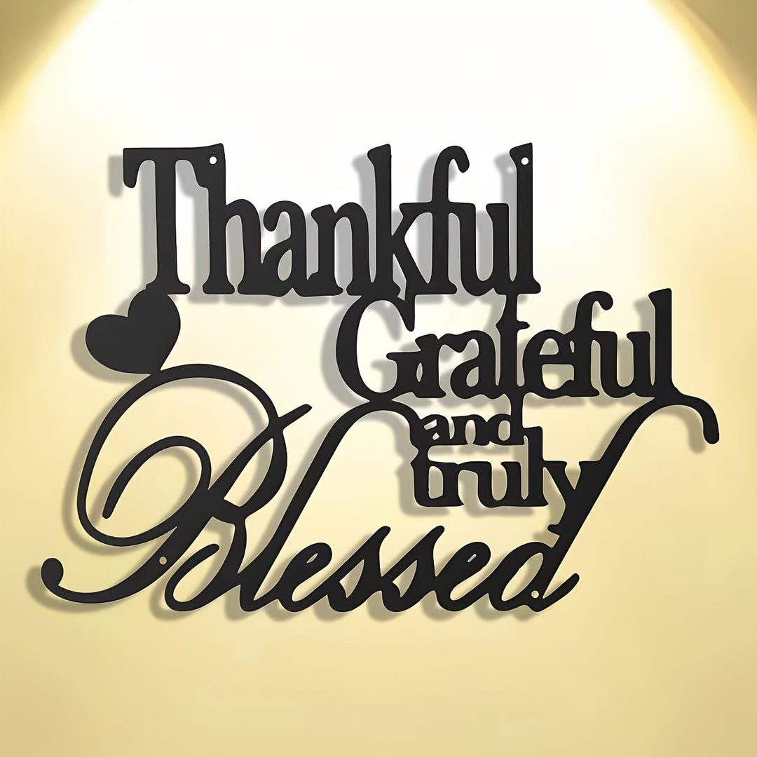 Christianartworkshop Blessing Affirmation Metal Wall Decor: Thankful Grateful Blessed for Daily Joy - image 7