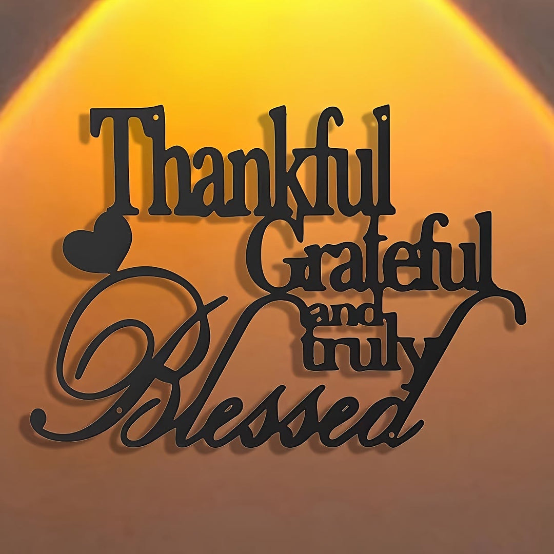 Christianartworkshop Blessing Affirmation Metal Wall Decor: Thankful Grateful Blessed for Daily Joy - image 5