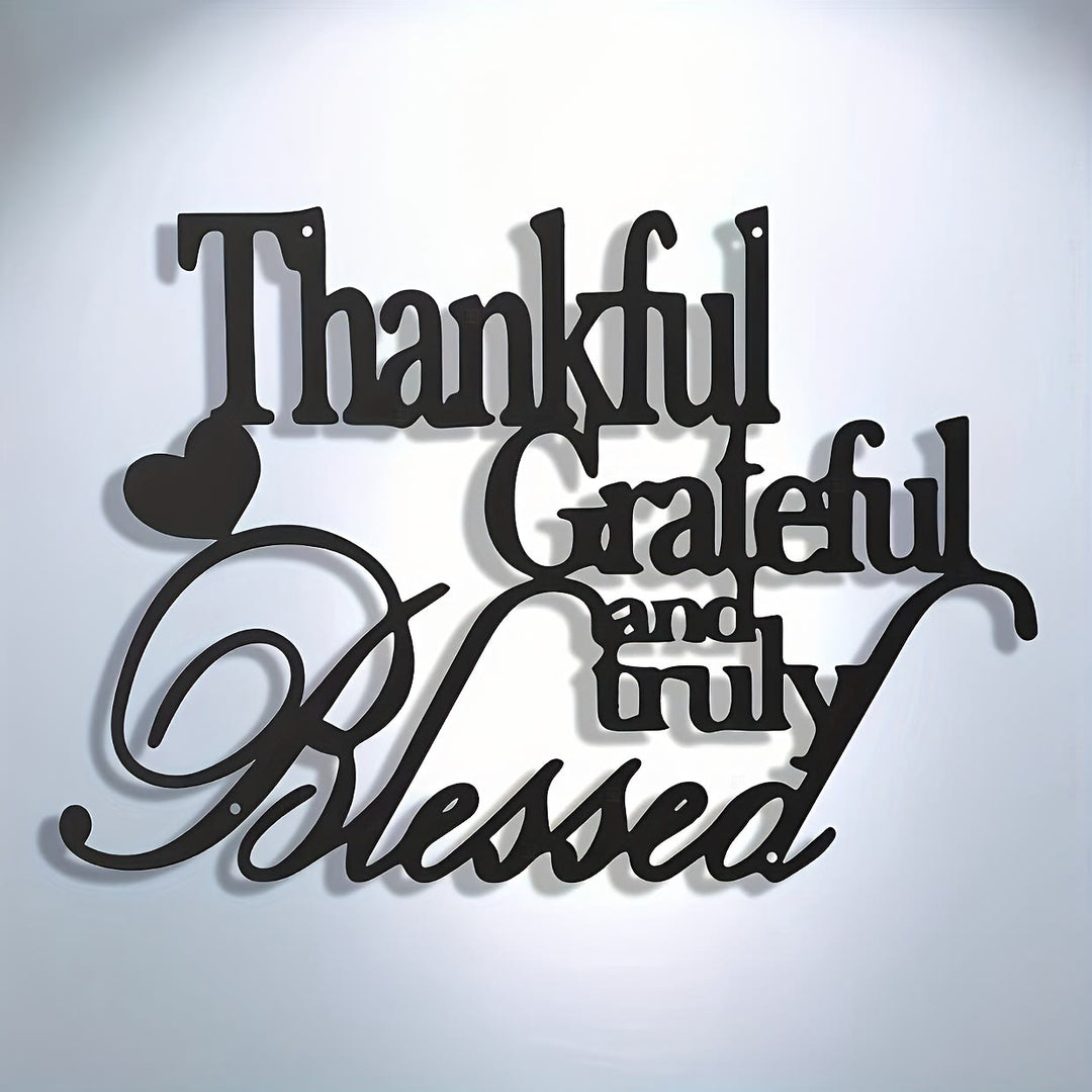 Christianartworkshop Blessing Affirmation Metal Wall Decor: Thankful Grateful Blessed for Daily Joy - image 8