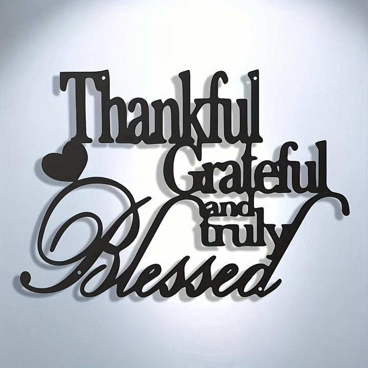 Christianartworkshop Blessing Affirmation Metal Wall Decor: Thankful Grateful Blessed for Daily Joy - image 8