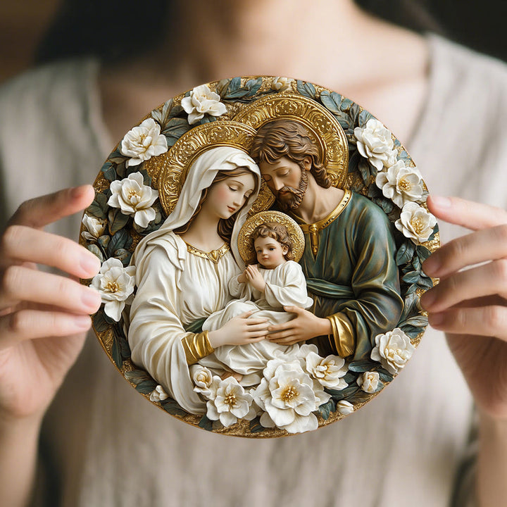 Christianartworkshop Floral Art Holy Family Hanging Ornaments: An Artistic Faith Decor - Holy Family-2 - image 2