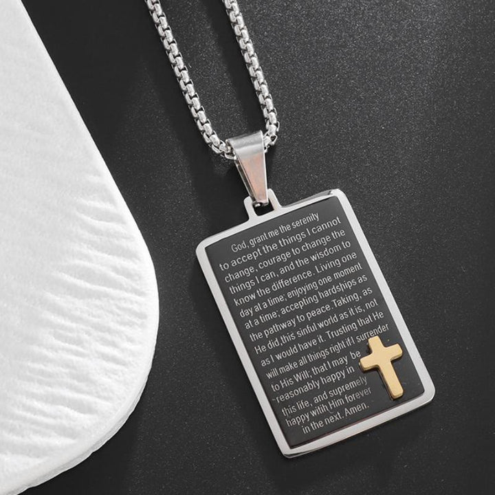 Christianartworkshop Engraved Prayer Necklace: Cross - Accented Faith Jewelry for Devout Wearers - image 1