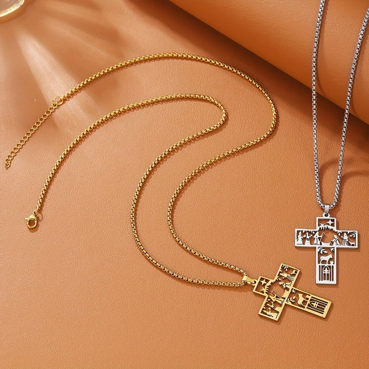 Christianartworkshop Cross with Nativity Cutout Necklace: Timeless Faith Symbol for Christmas - image 3