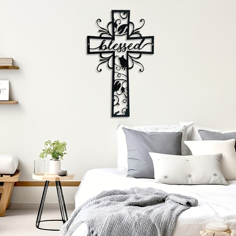 Christianartworkshop Blessed Cross Metal Wall Decor: Floral Motif for Blessing-Filled Homes - image 8