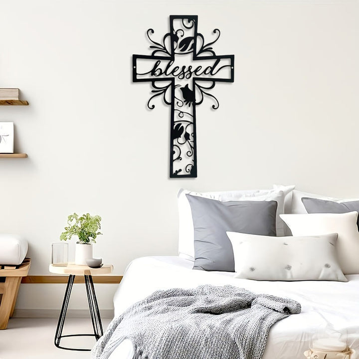 Christianartworkshop Blessed Cross Metal Wall Decor: Floral Motif for Blessing-Filled Homes - image 8