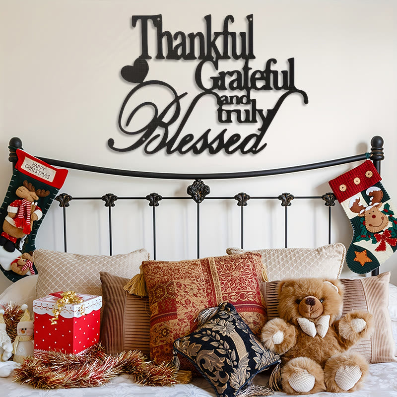 Christianartworkshop Blessing Affirmation Metal Wall Decor: Thankful Grateful Blessed for Daily Joy - image 3