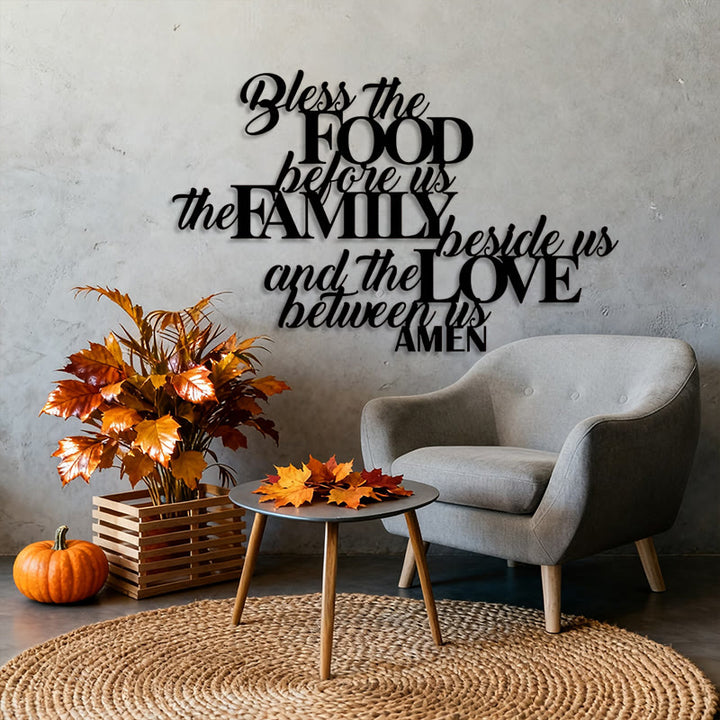 Christianartworkshop Bless the Food Before Us Metal Wall Decor: Perfect Dining Room Decor - image 2