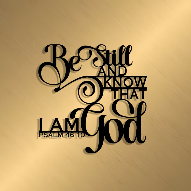 Christianartworkshop Unique Psalm 46:10 Metal Wall Decor: Distinctive Belief for Sacred Interiors - Black - 15.75''*15.75''/40*40cm - image 0